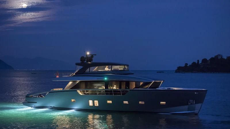 a boat on the water aboard SANLORENZO SX88/01 Yacht for Sale