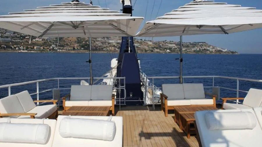a boat on the water aboard OMNIA Yacht for Sale