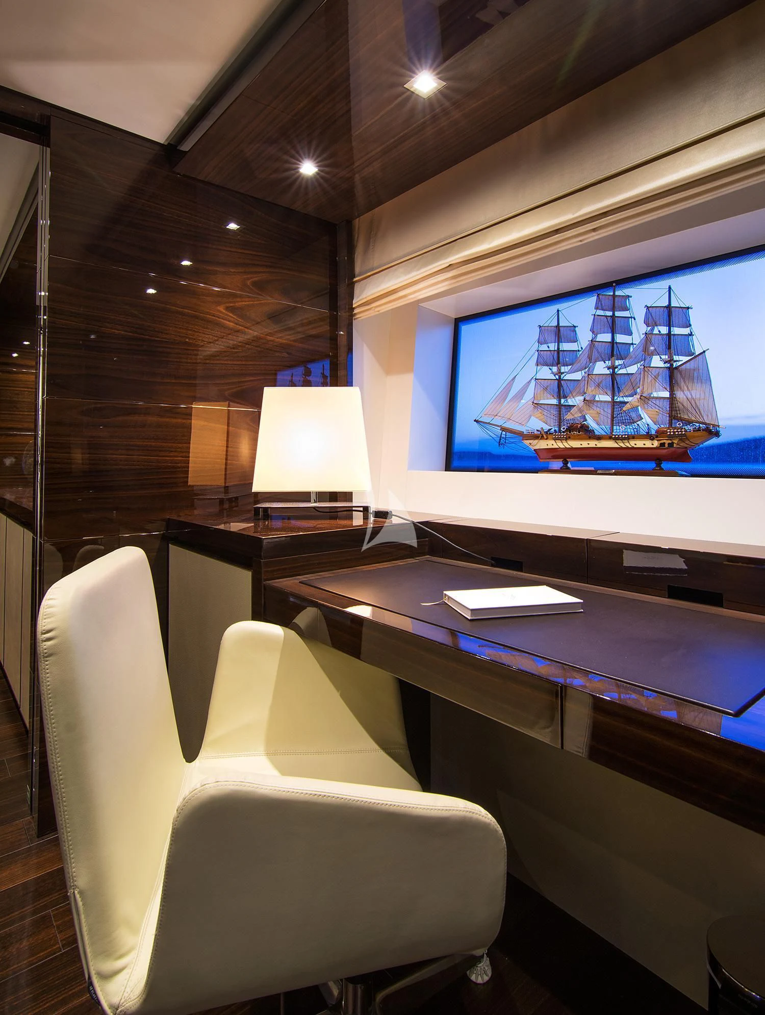 a room with a large screen aboard SOURAYA Yacht for Sale