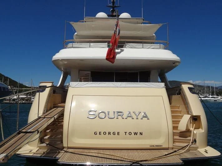 a large white ship aboard SOURAYA Yacht for Sale