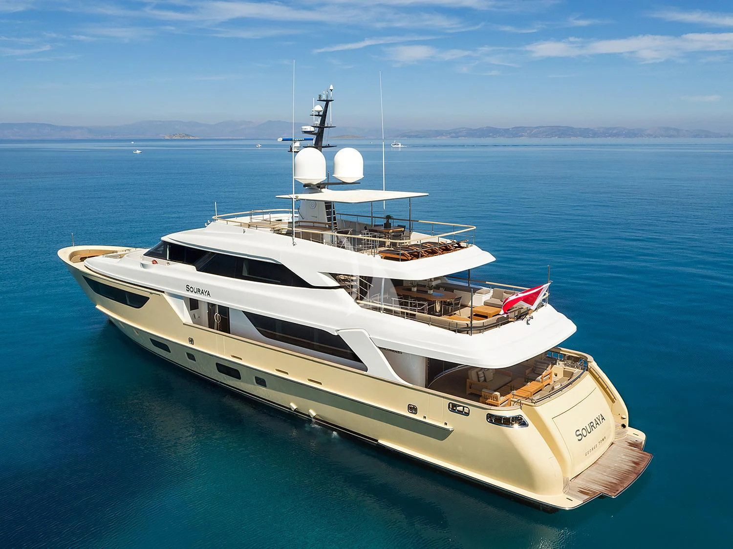 a white boat in the water aboard SOURAYA Yacht for Sale