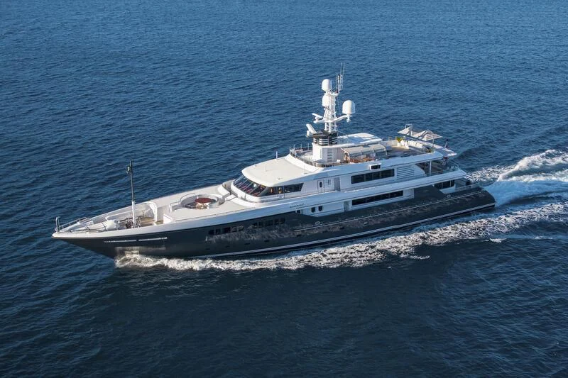 a large white ship in the water aboard EMERALD (YET) Yacht for Sale