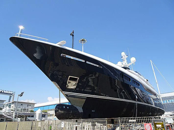 a large ship docked aboard EMERALD (YET) Yacht for Sale