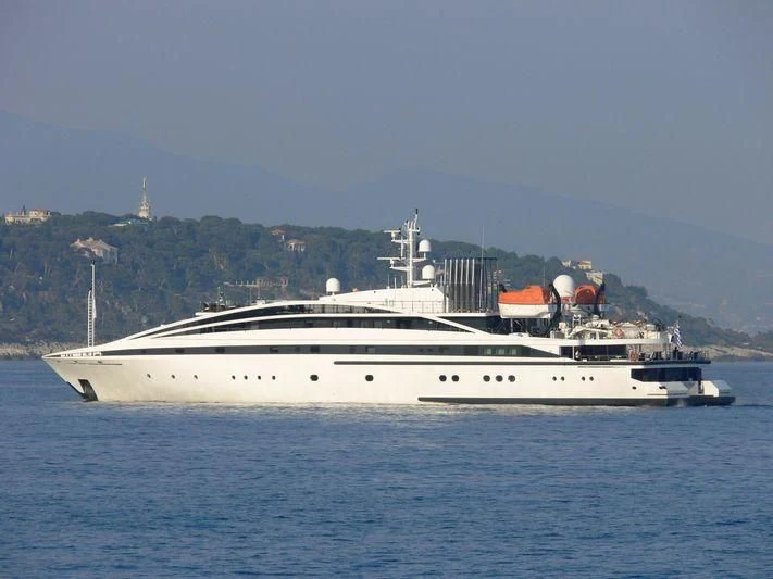 a large white ship in the water aboard ELEGANT 007 Yacht for Sale