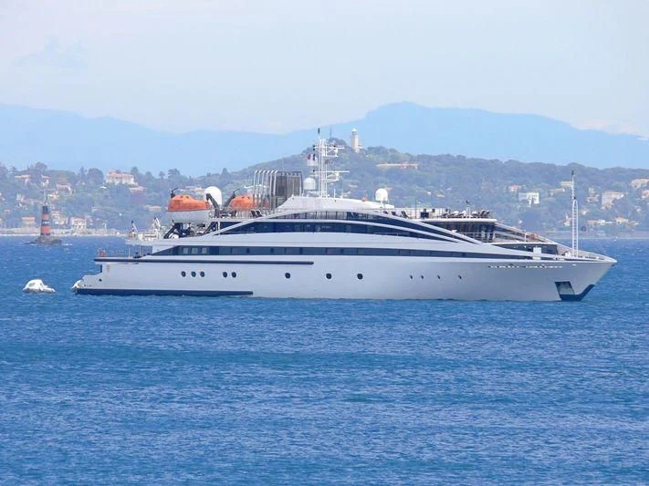 a large white boat in the water aboard ELEGANT 007 Yacht for Sale