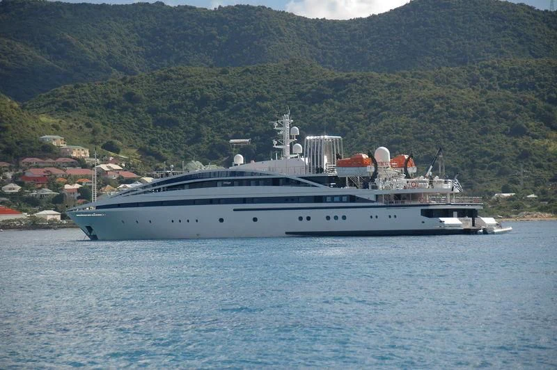 a large ship in the water aboard ELEGANT 007 Yacht for Sale