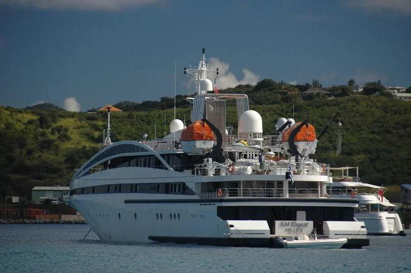 a large white boat in the water aboard ELEGANT 007 Yacht for Sale