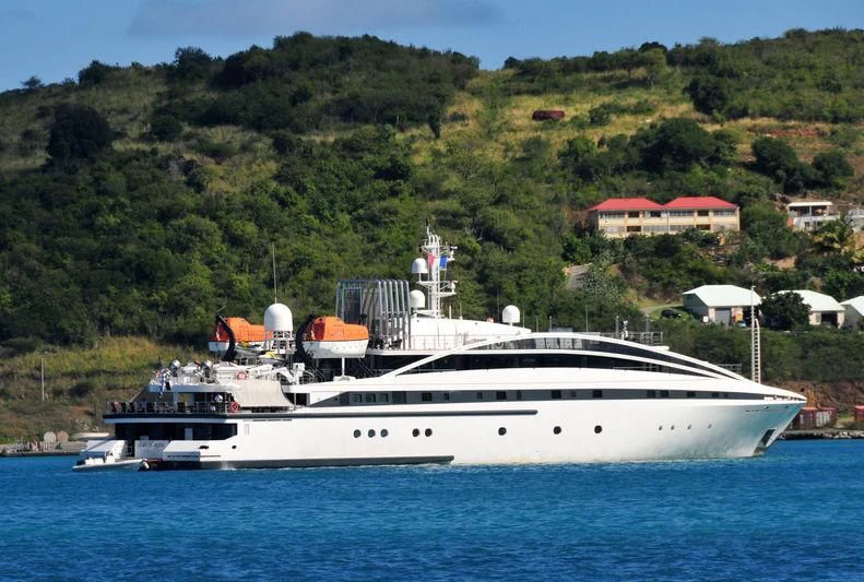 a large white boat in the water aboard ELEGANT 007 Yacht for Sale