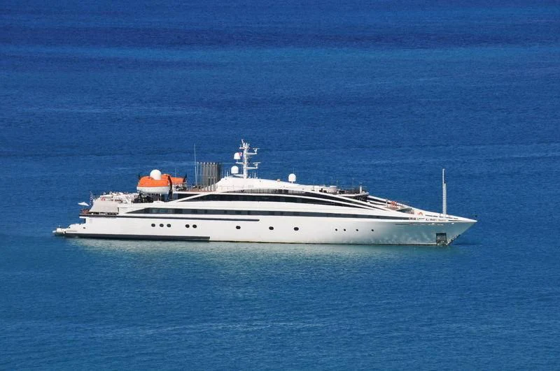 a white yacht in the water aboard ELEGANT 007 Yacht for Sale