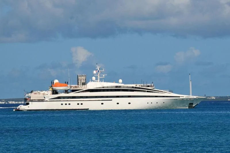 a large white ship in the water aboard ELEGANT 007 Yacht for Sale