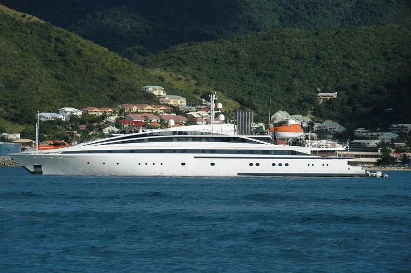 a large white yacht in the water aboard ELEGANT 007 Yacht for Sale