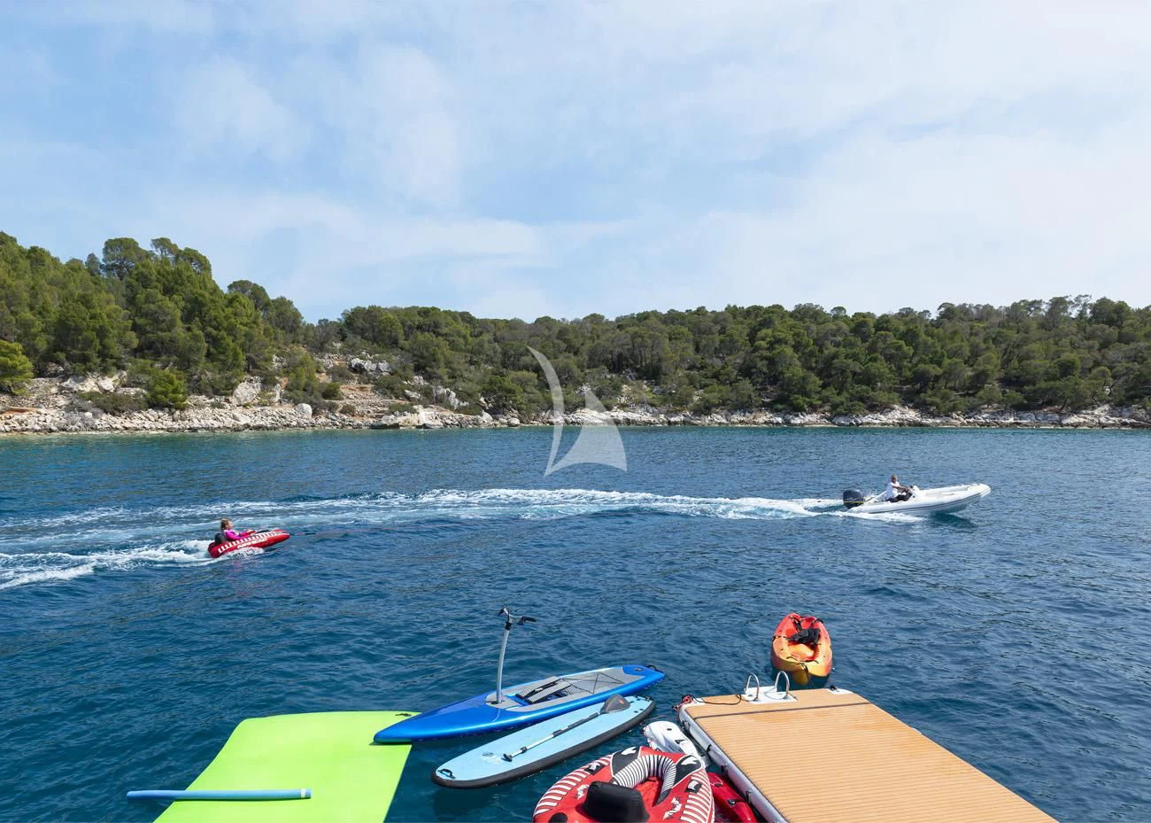 people in boats in the water aboard FATSA Yacht for Sale