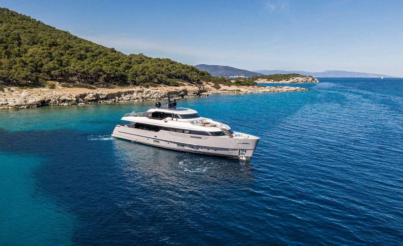 a white yacht in the water aboard FATSA Yacht for Sale