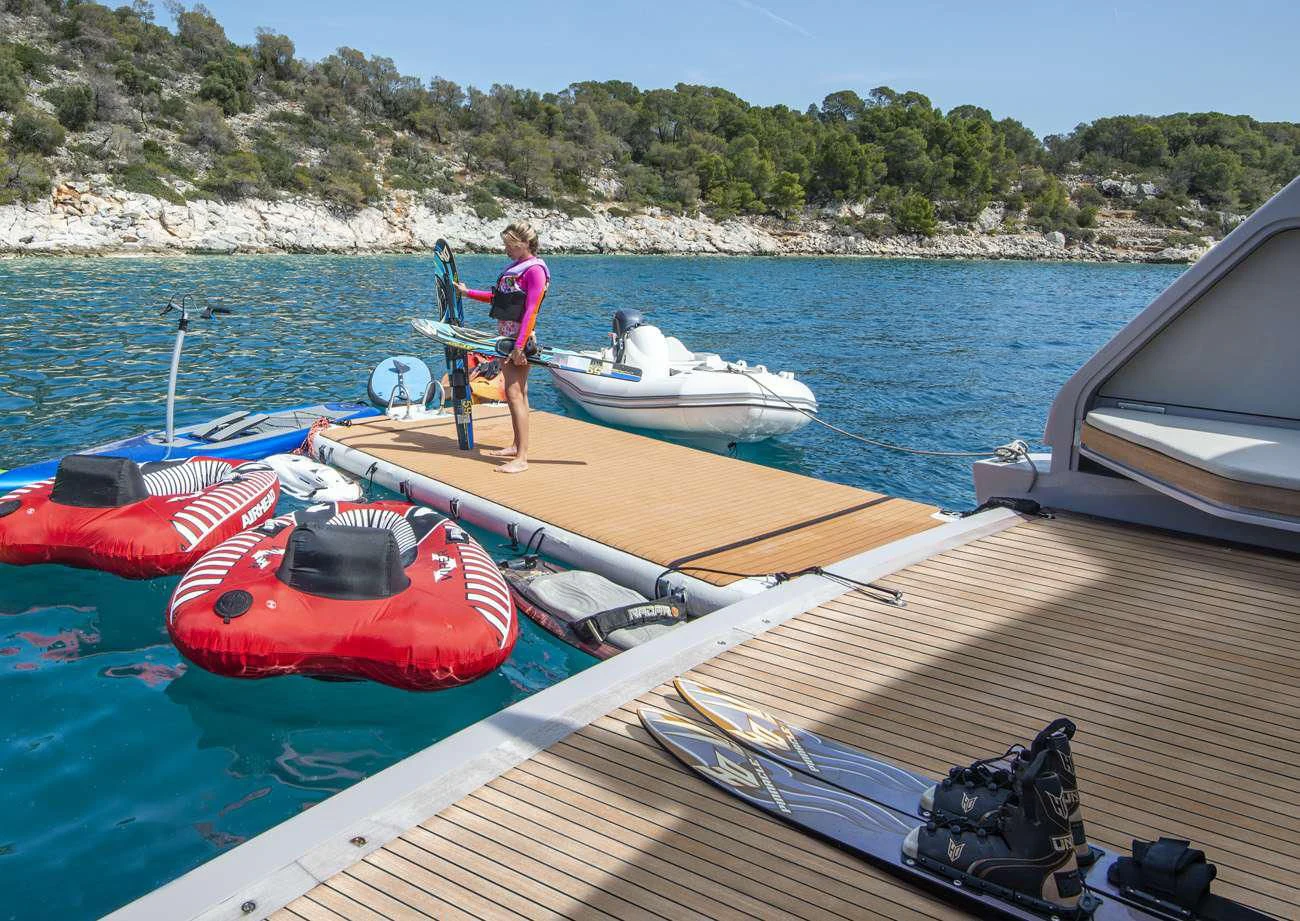 a person standing on a boat aboard FATSA Yacht for Sale
