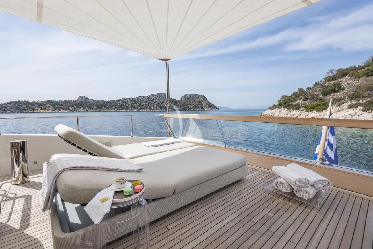 a boat on a deck aboard FATSA Yacht for Sale