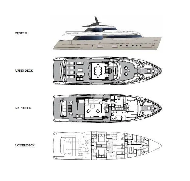 diagram, engineering drawing aboard FATSA Yacht for Sale