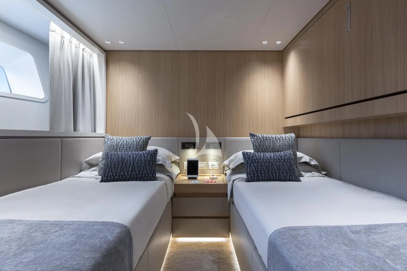 a room with two beds aboard FATSA Yacht for Sale