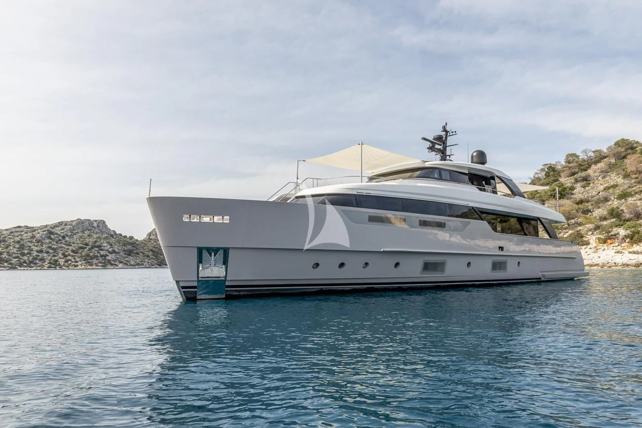 a white yacht in the water aboard FATSA Yacht for Sale