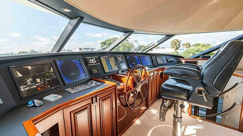 a car with a large screen aboard AMAZING GRACE Yacht for Sale