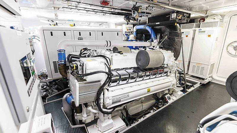 a machine with a large piece of equipment on it aboard AMAZING GRACE Yacht for Sale