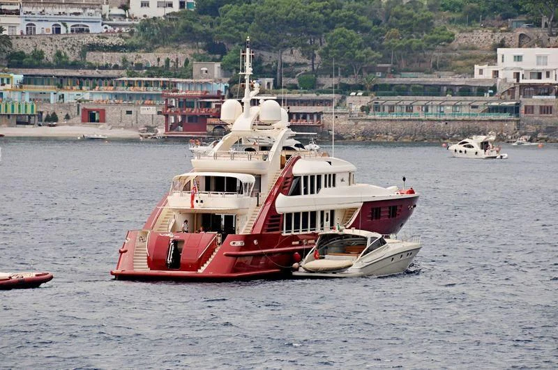 a large boat in the water aboard LEDRA Yacht for Sale