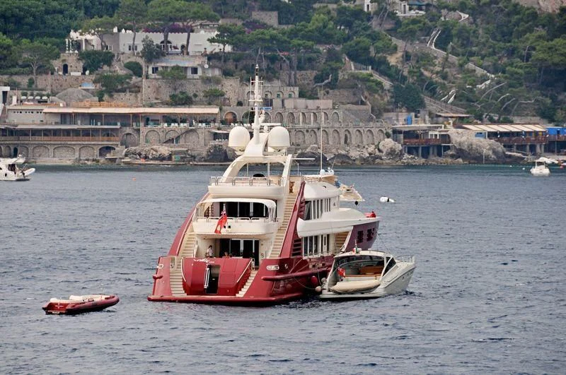 a boat in the water aboard LEDRA Yacht for Sale