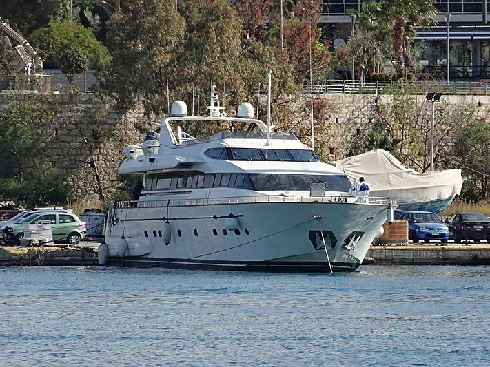 a large white boat docked aboard MONTE CARLO Yacht for Sale