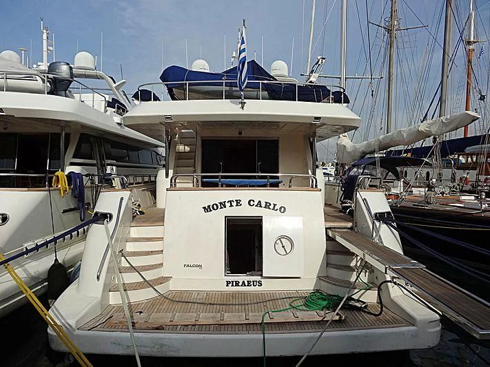 a boat docked at a pier aboard MONTE CARLO Yacht for Sale