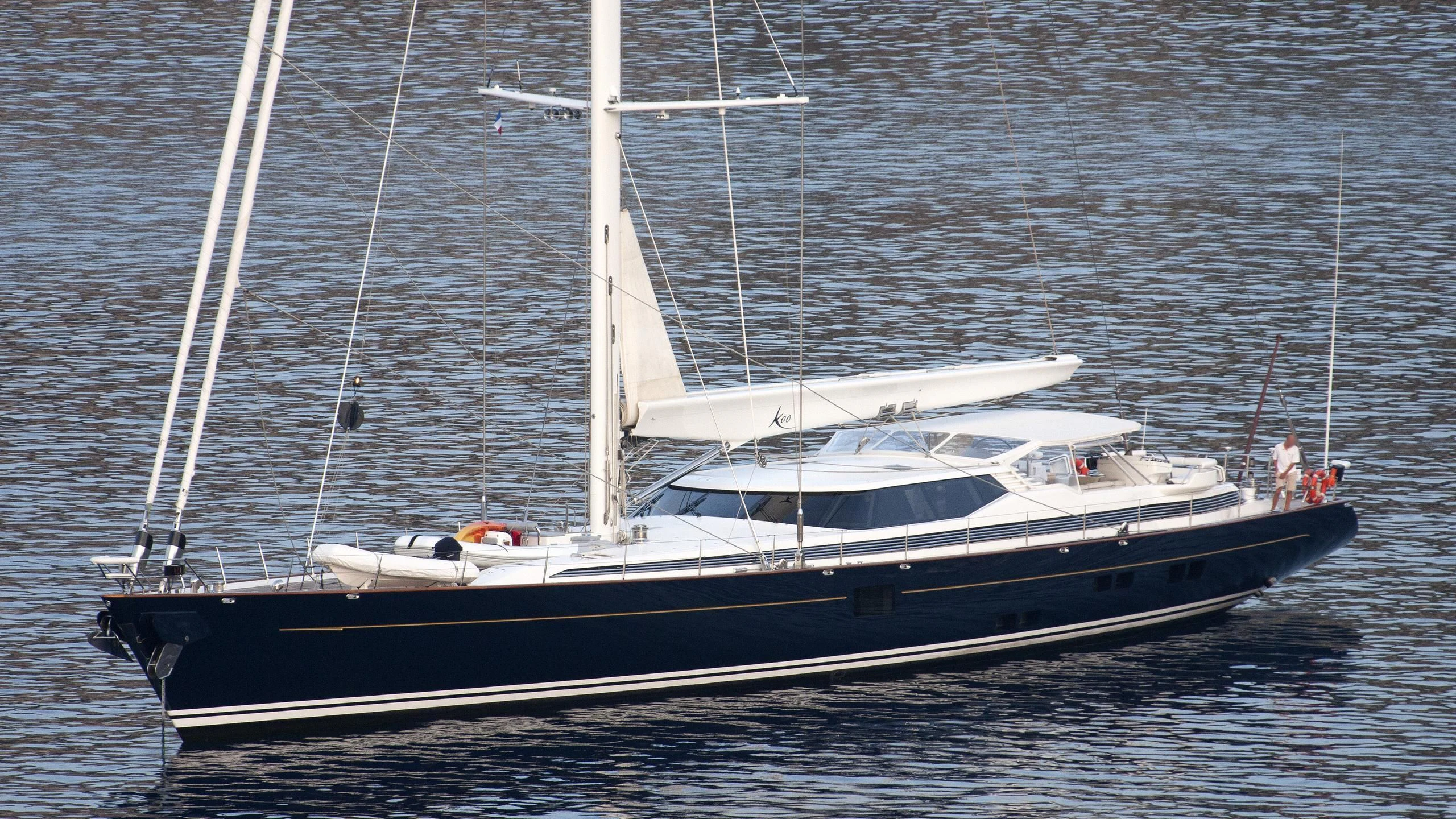 a boat in the water aboard LA BELLE Yacht for Sale