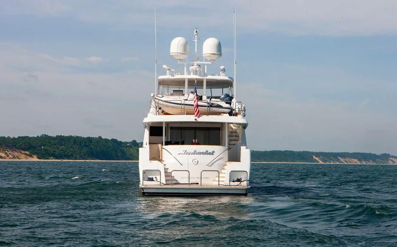 a boat in the water aboard BRAVEHEART Yacht for Sale