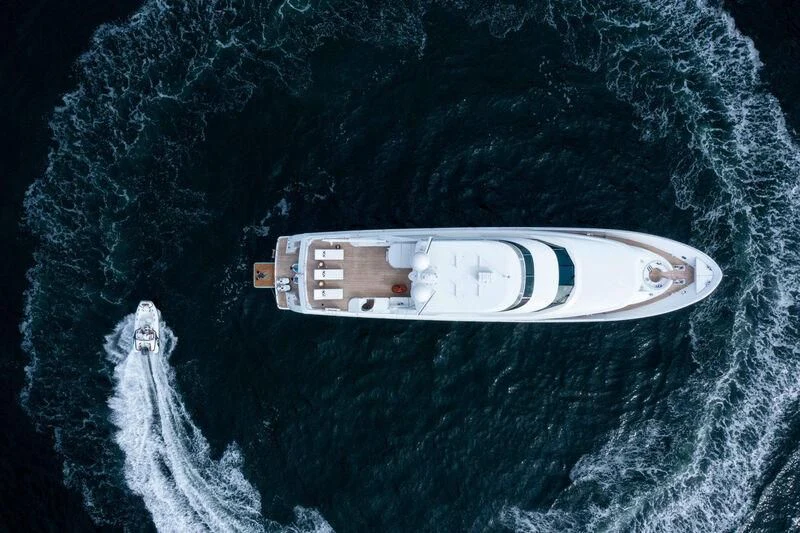 a satellite in space aboard BRAVEHEART Yacht for Sale