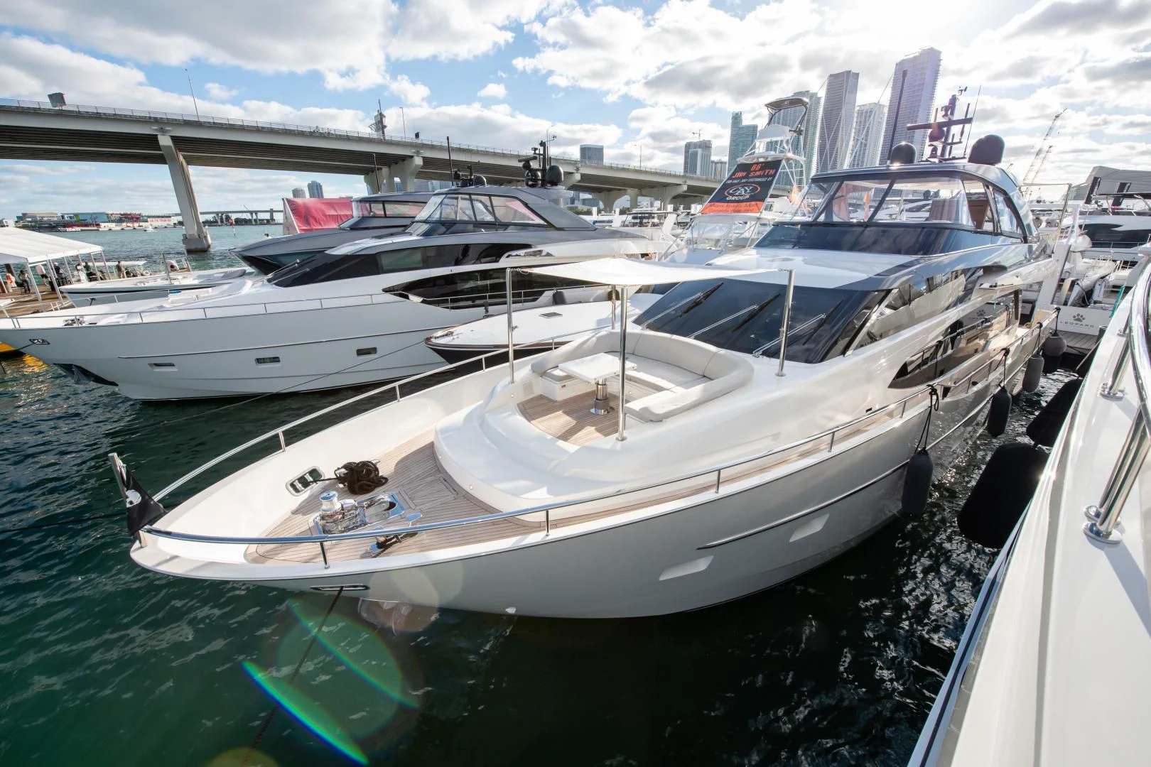a group of boats docked aboard MARAVI Yacht for Sale