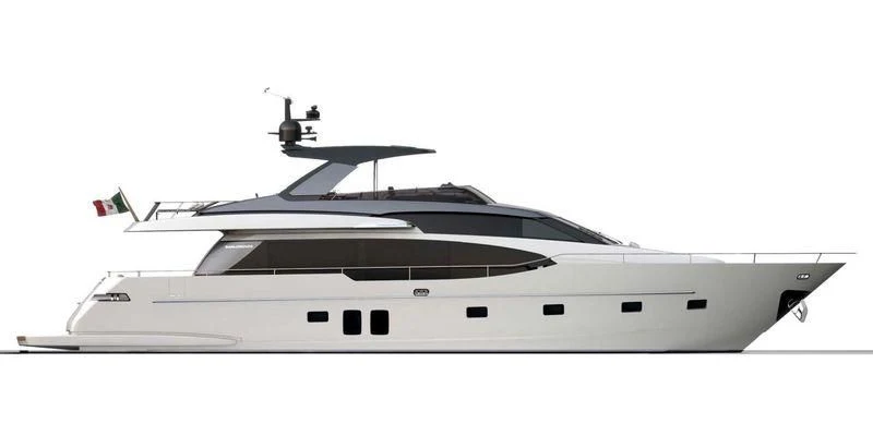 a white and black boat aboard MARAVI Yacht for Sale