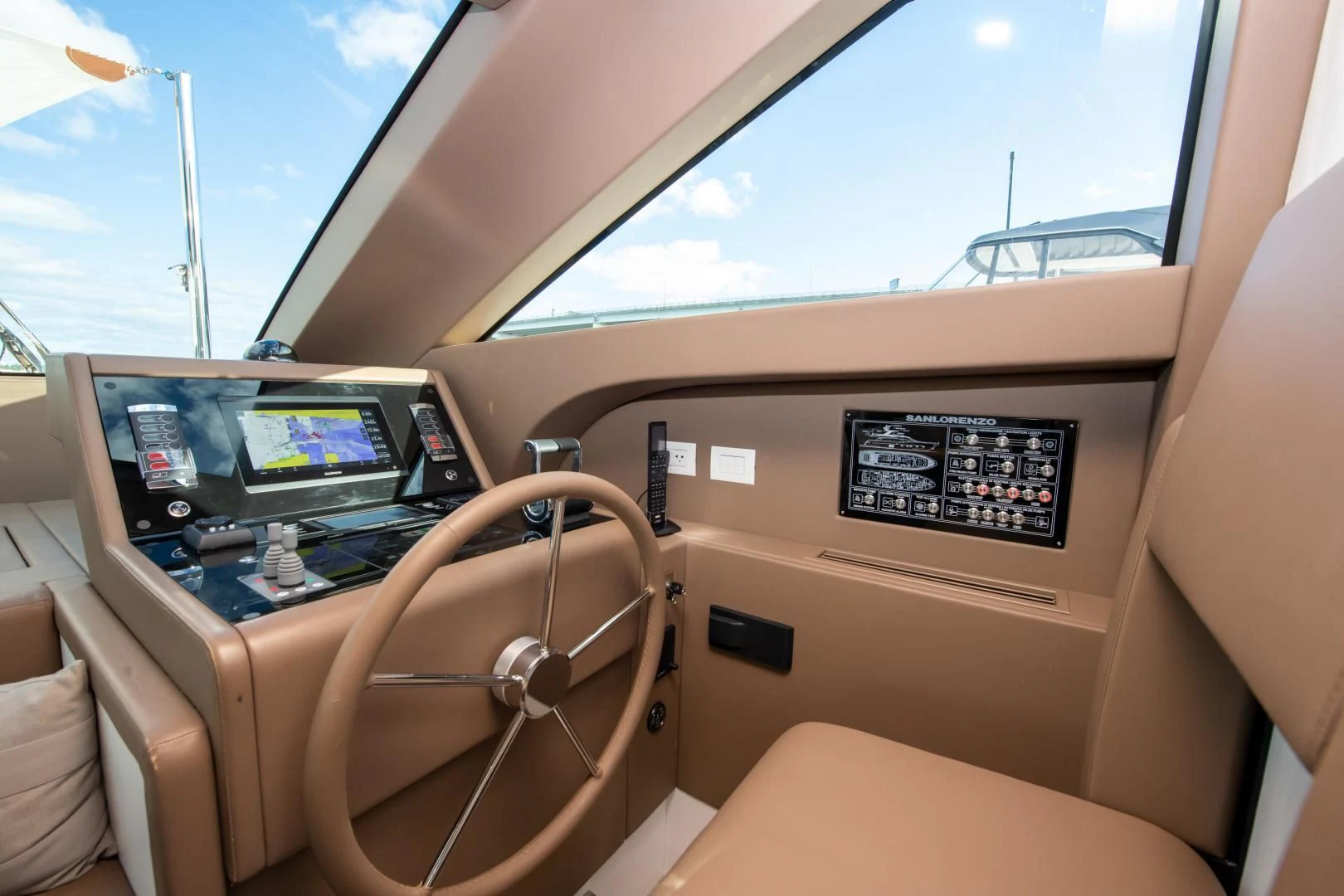 inside of a car aboard MARAVI Yacht for Sale