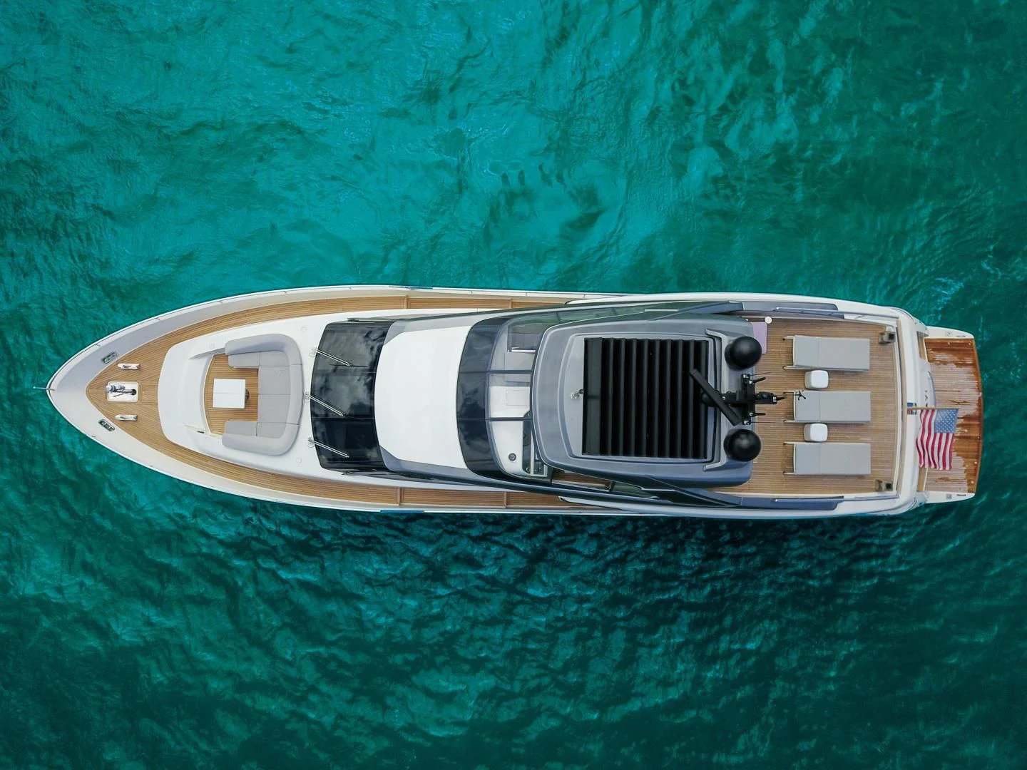 a white rectangular object with a black circle on it aboard MARAVI Yacht for Sale
