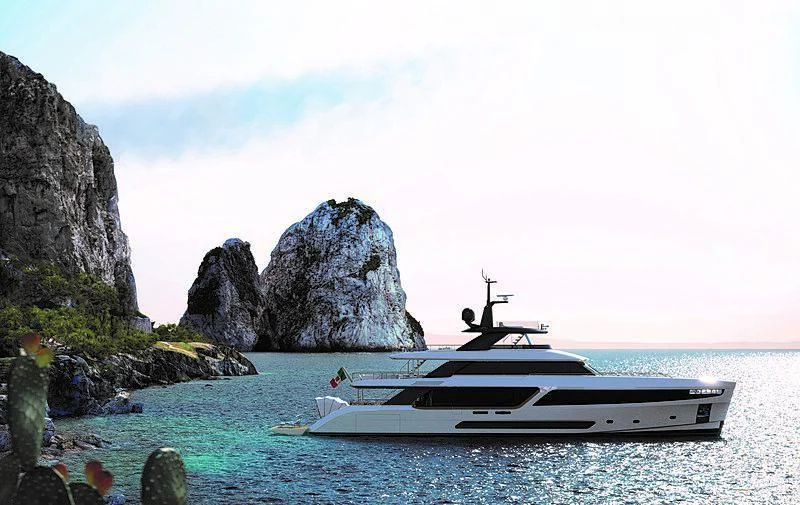a boat in the water aboard KOJU Yacht for Sale