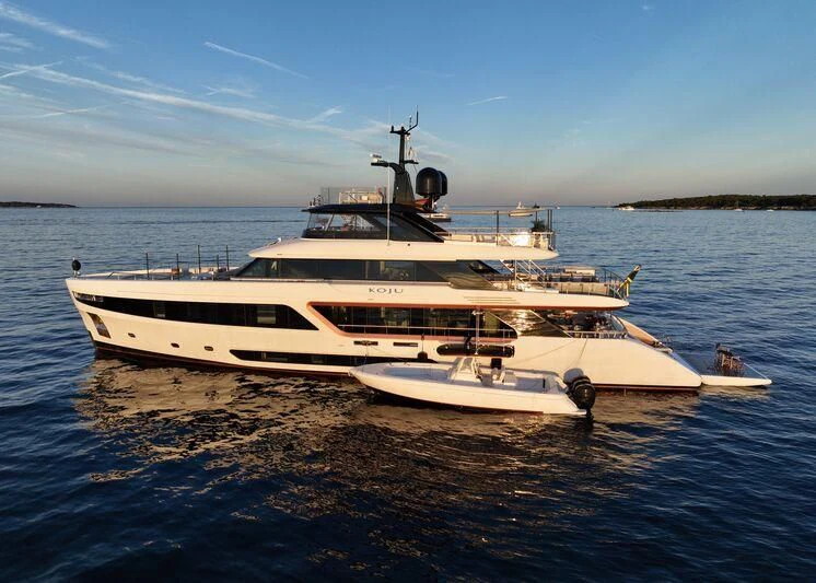 a boat on the water aboard KOJU Yacht for Sale