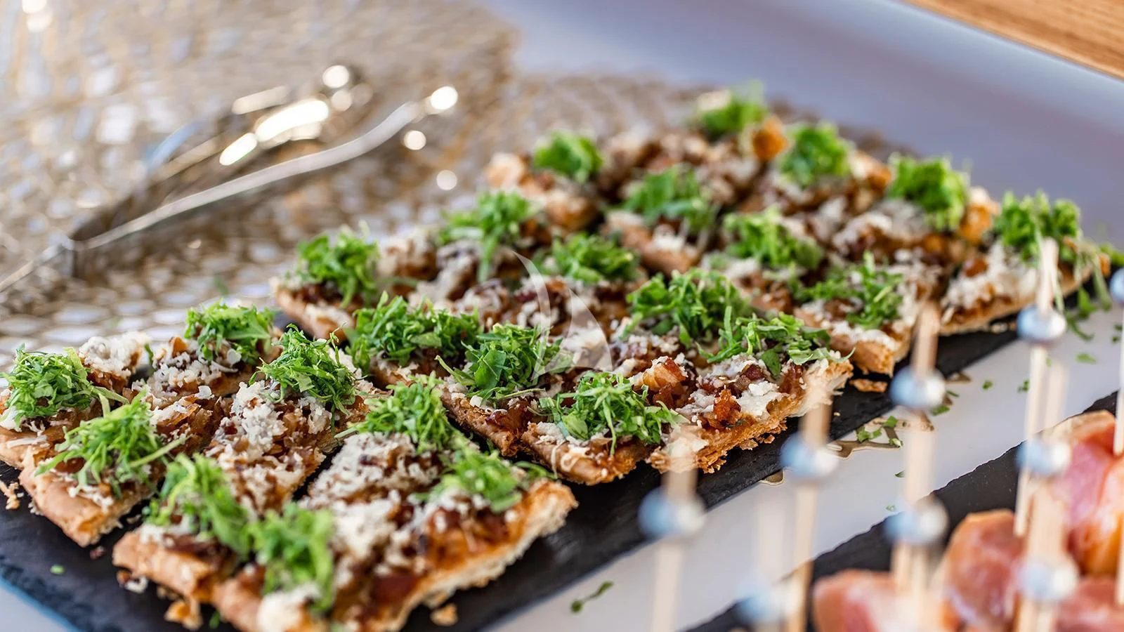 a plate of food aboard KOJU Yacht for Sale