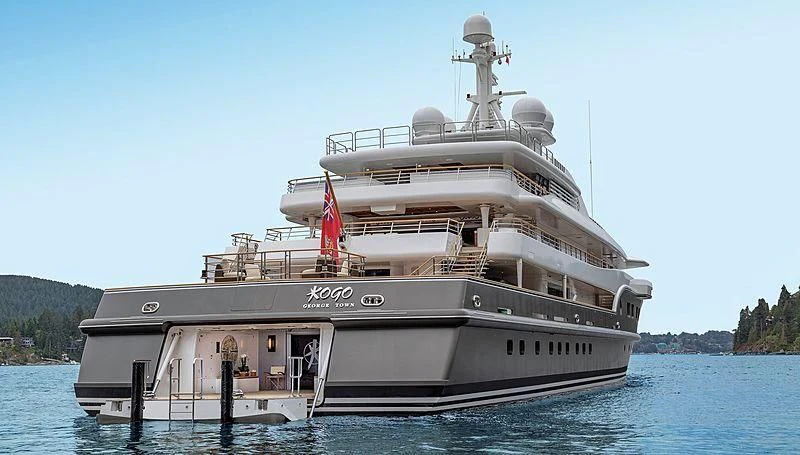 a large ship on the water aboard KOJU Yacht for Sale