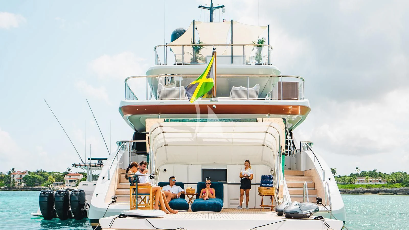 a group of people on a boat aboard KOJU Yacht for Sale