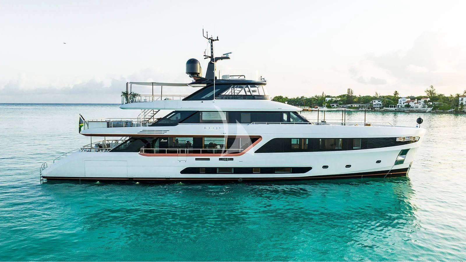 a boat on the water aboard KOJU Yacht for Sale