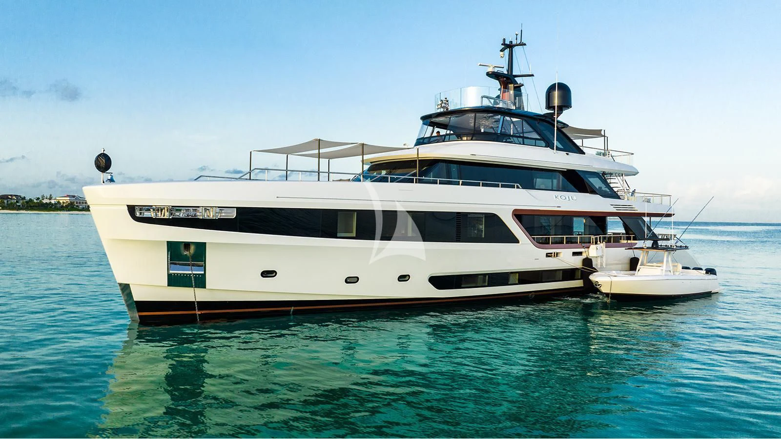 a boat on the water aboard KOJU Yacht for Sale