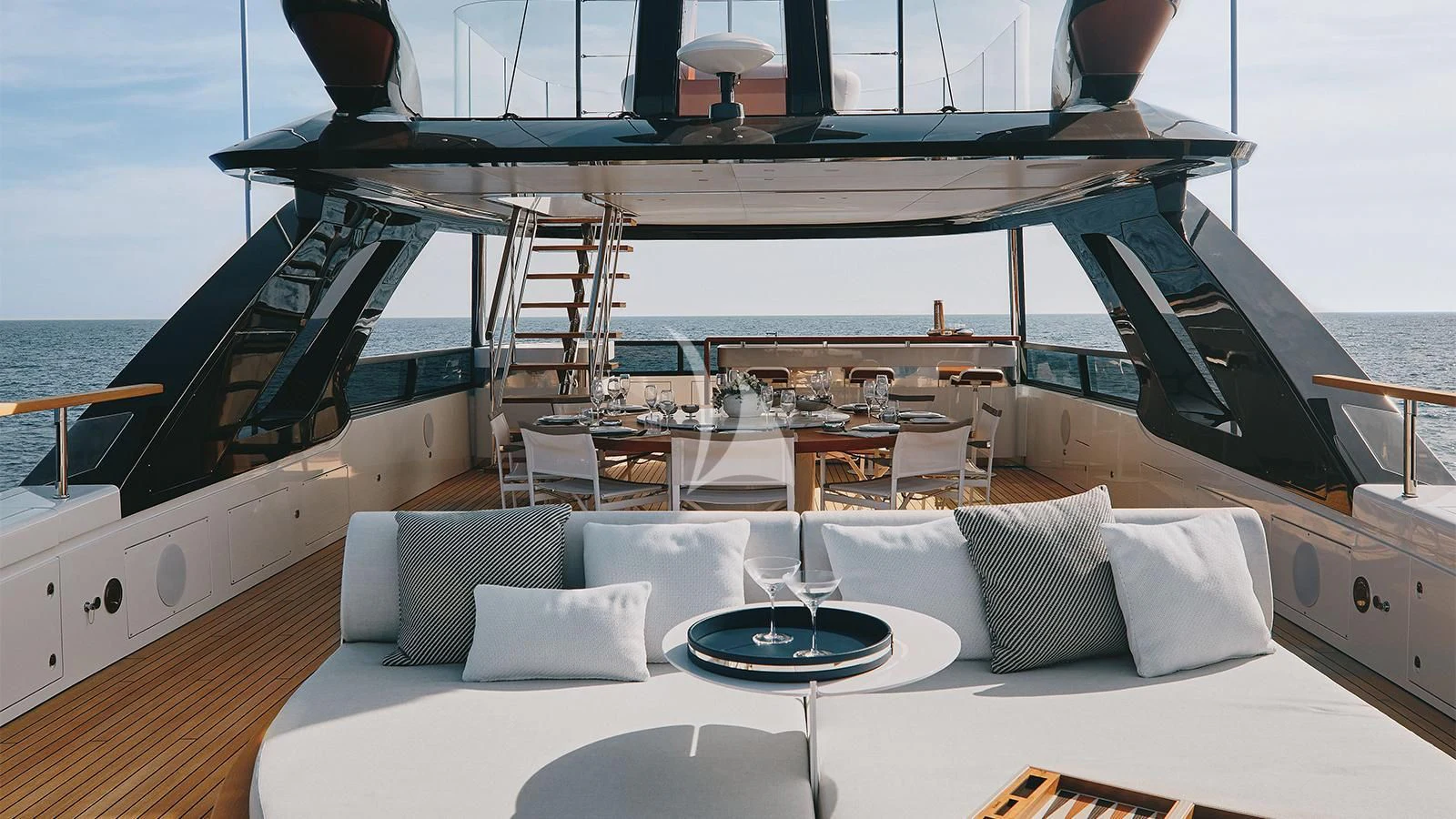 a large boat on the water aboard KOJU Yacht for Sale