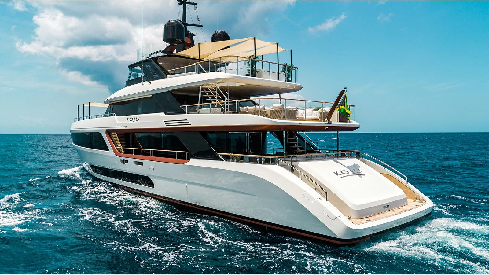 a boat on the water aboard KOJU Yacht for Sale