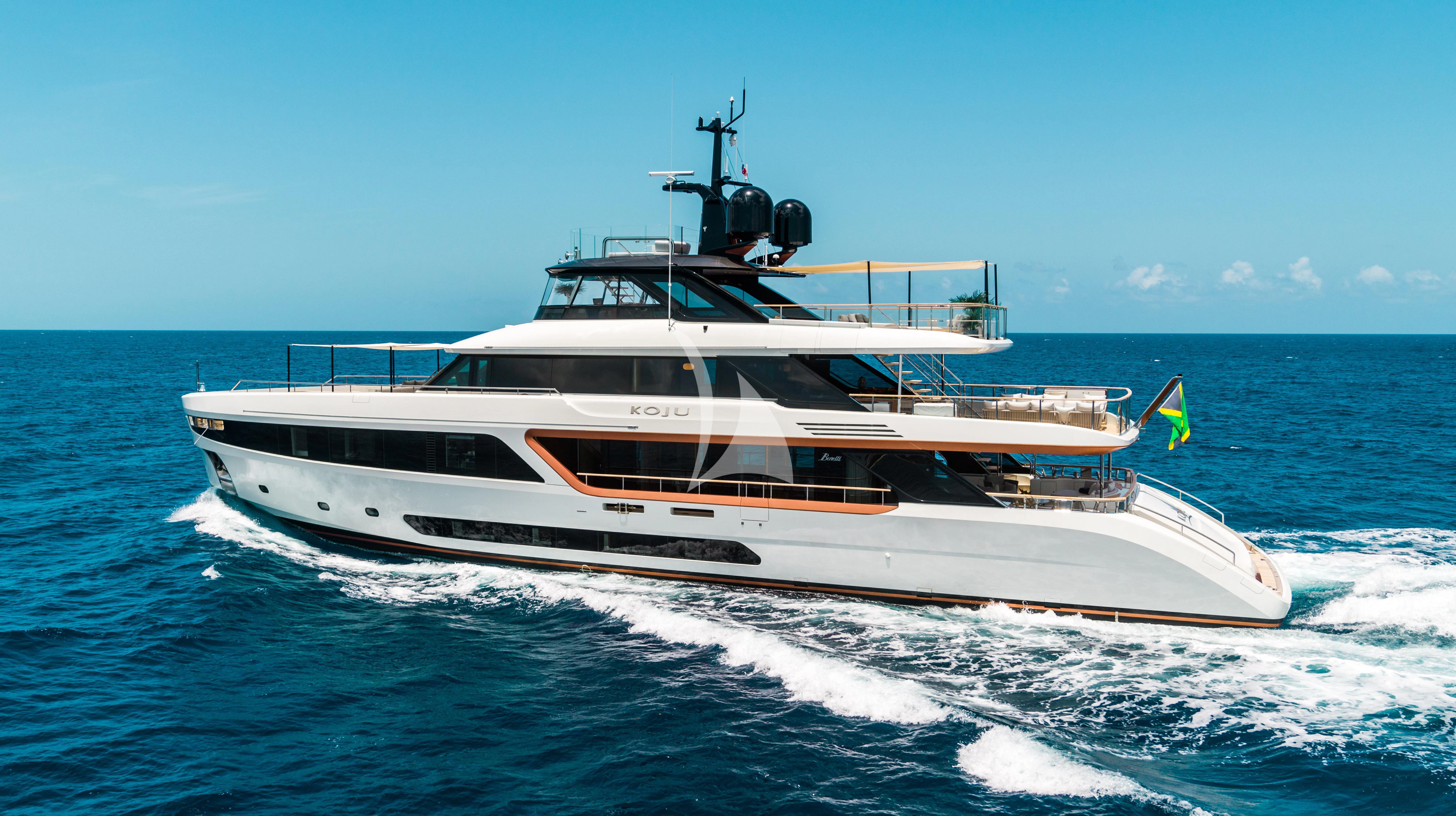 a boat on the water aboard KOJU Yacht for Sale