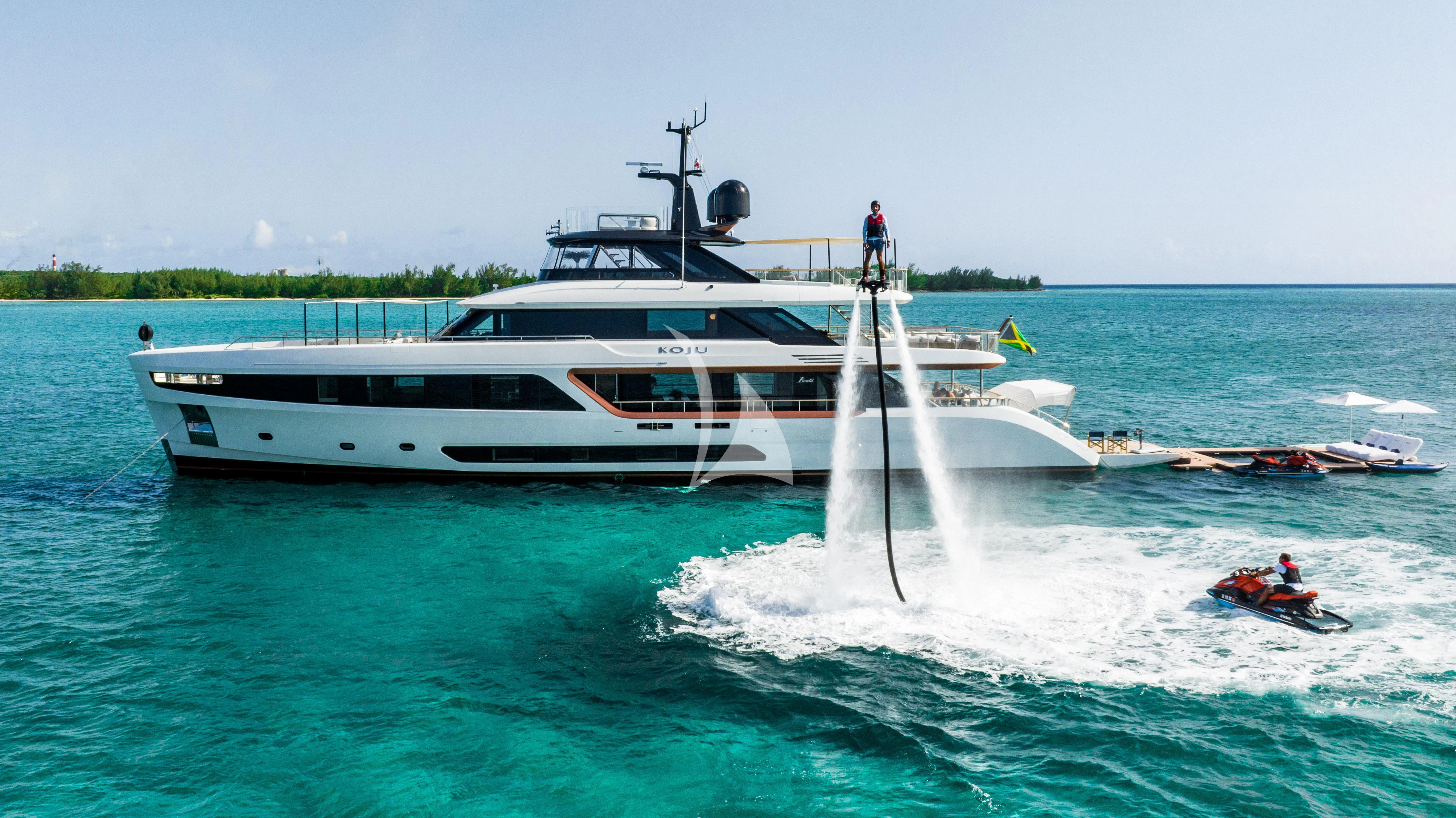 a boat on the water aboard KOJU Yacht for Sale