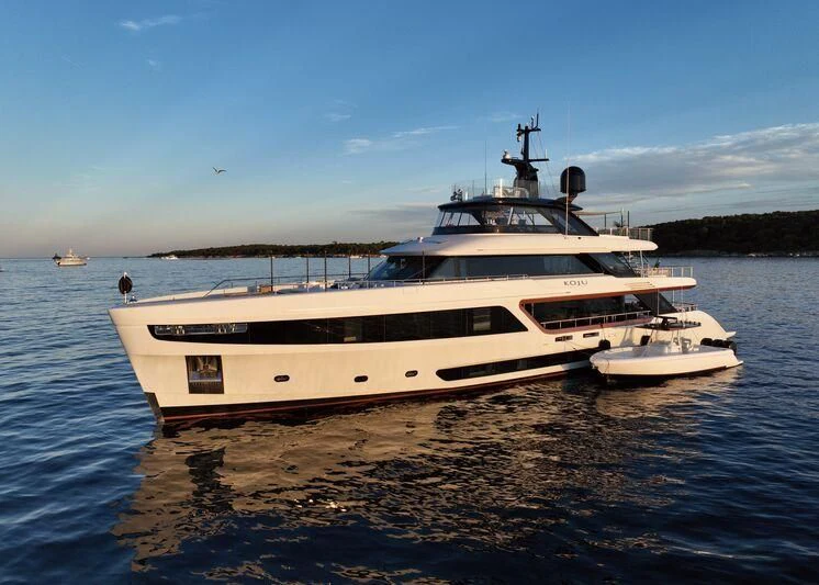 a boat on the water aboard KOJU Yacht for Sale