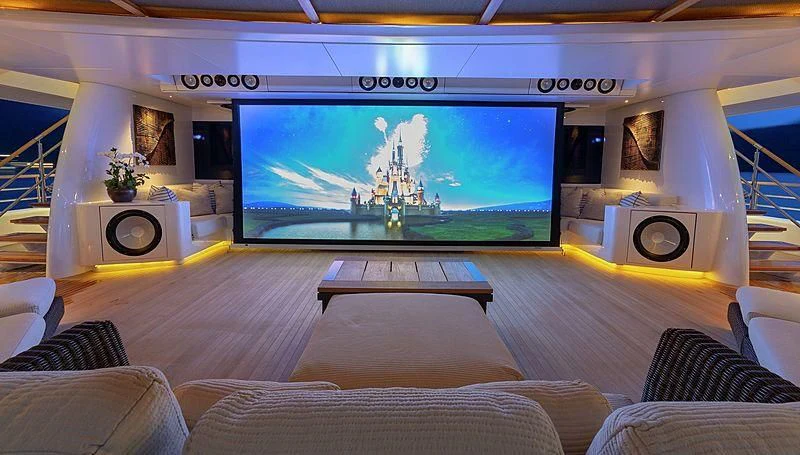 a tv on a wall aboard KOJU Yacht for Sale