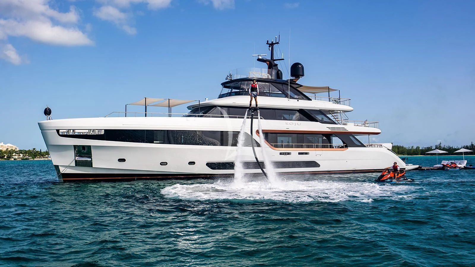 a boat on the water aboard KOJU Yacht for Sale
