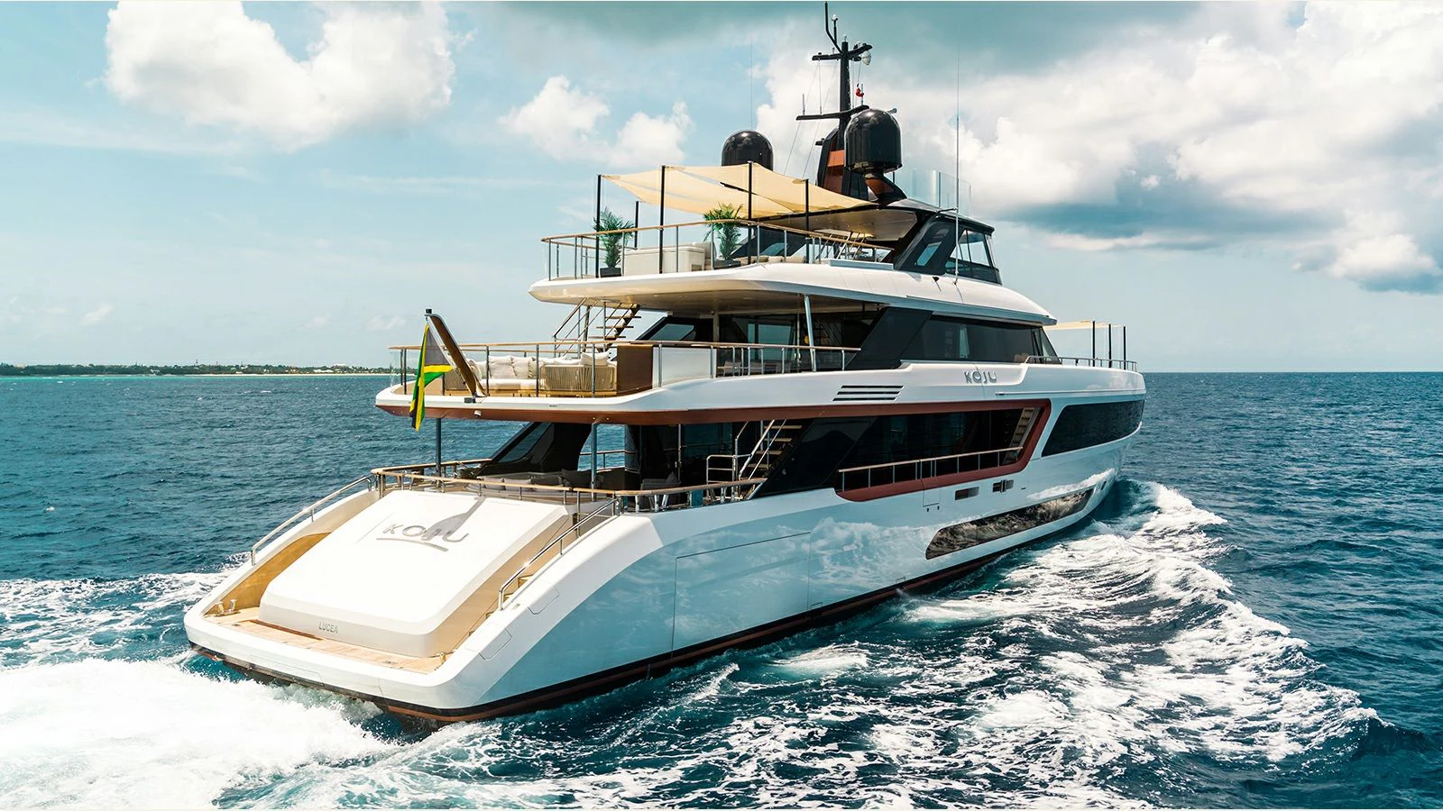 a boat on the water aboard KOJU Yacht for Sale
